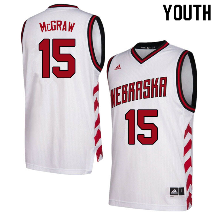Youth #15 Chris McGraw Nebraska Cornhuskers College Basketball Jerseys Sale-Hardwood
